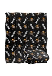 Netflix One Piece Jolly Roger Pattern Officially Licensed Silky Touch Super Soft Throw Blanket 152 x 127 cm in White - thumbnail 2