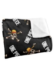 Netflix One Piece Jolly Roger Pattern Officially Licensed Silky Touch Super Soft Throw Blanket 152 x 127 cm in White - thumbnail 3