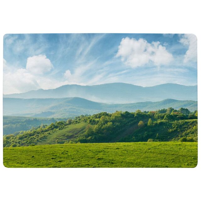 Benjamin Tate Design Panorama Of Beautiful Countryside Of Romania Designer Rug in Natural - Size: Large - image 1