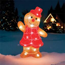 mysmartbuy 31cm Gingerbread Man LED Decoration 30L Warm White LED Battery Powered