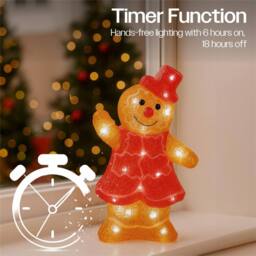 mysmartbuy 31cm Gingerbread Man LED Decoration 30L Warm White LED Battery Powered - thumbnail 2