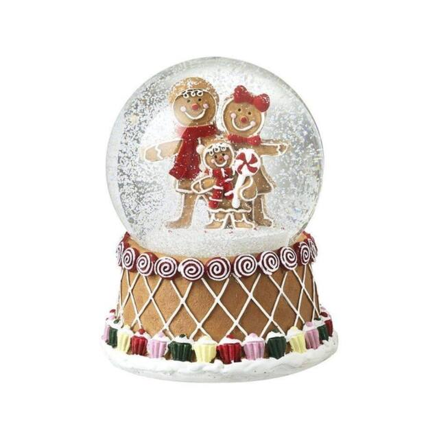 Garden Greatness Musical Gingerbread Family Snowglobe in Brown - Size: 1 Pack