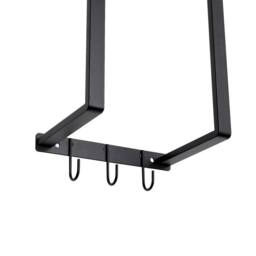 EONLION Wall Mounted Metal Towel Holder Shelf Bathroom Storage in Black - thumbnail 3