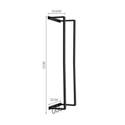 EONLION Wall Mounted Metal Towel Holder Shelf Bathroom Storage in Black - thumbnail 2