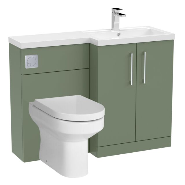 Balterley Floor Standing Vanity Basin WC Unit Right Hand - Satin Green - image 1