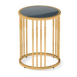 Costway Round Side Table 40cm Sofa End Table Accent Nightstand in Gold - thumbnail 9