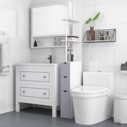 HOMCOM Tall Bathroom Cabinet, Bathroom Storage Cabinet W/ Shelf, Drawers - thumbnail 1