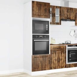 Berkfield Home Oven Cabinets 2 pcs Kalmar Smoked Oak Engineered Wood in Brown - thumbnail 3