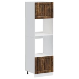 Berkfield Home Oven Cabinets 2 pcs Kalmar Smoked Oak Engineered Wood in Brown - thumbnail 2