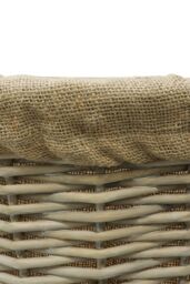 JVL Antique Wash Round Lined Chunky log Basket in Brown - thumbnail 4