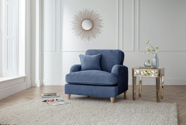 The Great Sofa Company Orla Arm Chair Manhattan Apricot in Navy - image 1