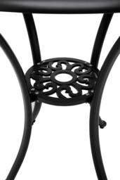 Living and Home Round Cast Aluminum Outdoor Garden Dining Table in Black - thumbnail 5
