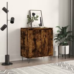 Berkfield Home Sideboard Smoked Oak 60x35x70 cm Engineered Wood in Brown - Size: 60 x 35 x 70 cm - thumbnail 2