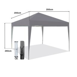 Home Source 2m Easy Up Gazebo Marquee Outdoor Garden Market Stall Canopy Tent in Grey - thumbnail 9