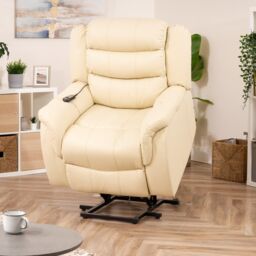 Artemis Home Almeira Electric Riser Recliner with Massage & Heat in Cream - thumbnail 2
