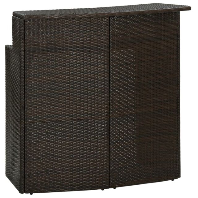 Berkfield Home Garden Bar Table Brown 120x55x110 cm Poly Rattan - Size: 120 x 55 x 110 cm - image 1