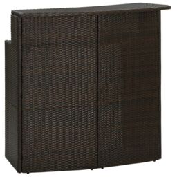 Berkfield Home Garden Bar Table Brown 120x55x110 cm Poly Rattan - Size: 120 x 55 x 110 cm