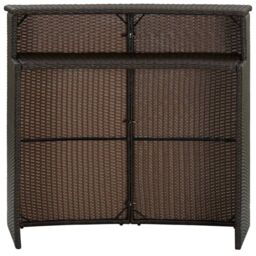 Berkfield Home Garden Bar Table Brown 120x55x110 cm Poly Rattan - Size: 120 x 55 x 110 cm - thumbnail 2