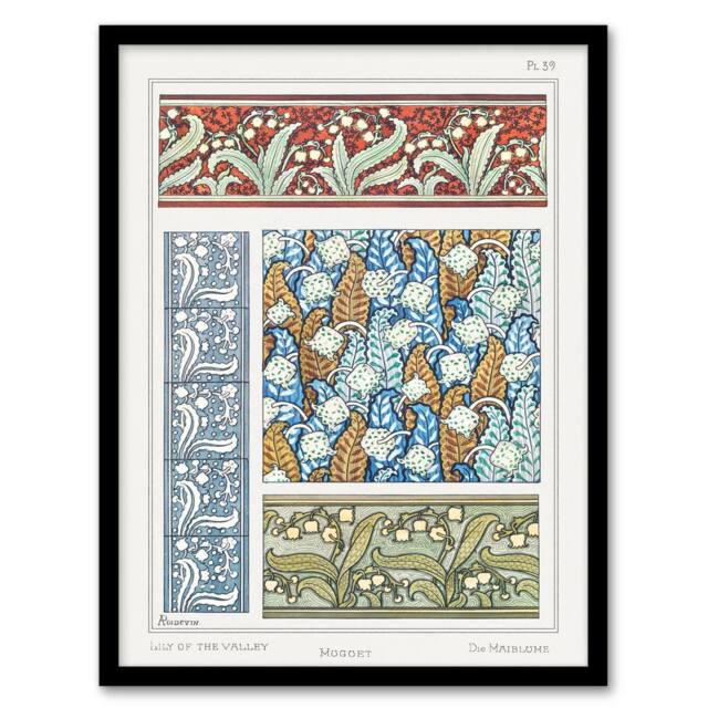Artery8 Maurice Pillard Verneuil Framed Wall Art Print Lily of the Valley - Size: A4 - image 1