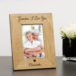 Uniqueful Women's Personalised I We love You Wood Picture Frame 6 x 4 Mothers Day Mum in Brown - thumbnail 5