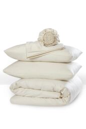 The Linen Consultancy 'TLC 5 Star Hotel Concept' 500TC Cotton Sateen Extra Deep Fitted Sheet in Cream - Size: Double Fitted - thumbnail 3