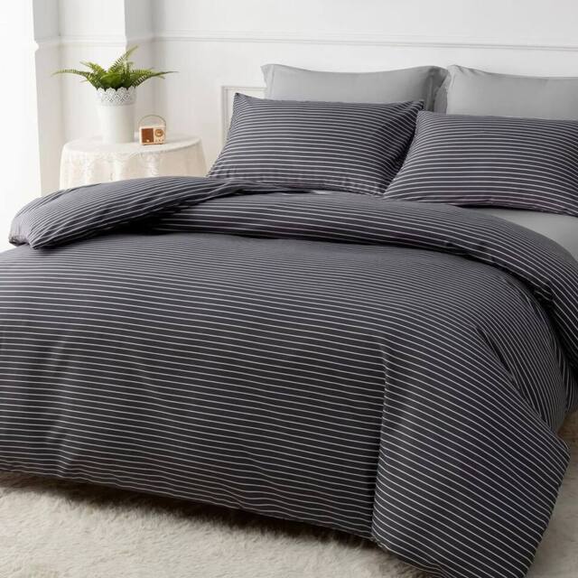 Grace Premium Microfiber Duvet Cover Set Ultrasoft Bedding Sets in Charcoal - Size: Single - image 1