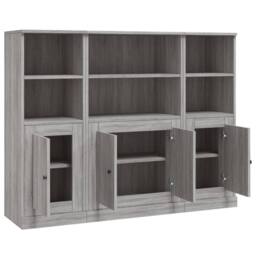 Berkfield Home Highboards 3 pcs Grey Sonoma Engineered Wood - thumbnail 5