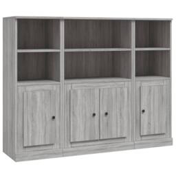 Berkfield Home Highboards 3 pcs Grey Sonoma Engineered Wood