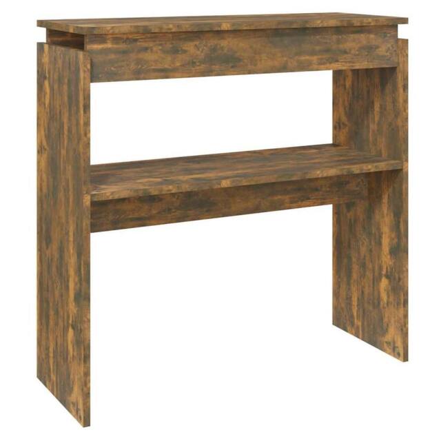 Berkfield Home Console Table Smoked Oak 80x30x80 cm Engineered Wood in Brown - Size: 80 x 30 x 80 cm - image 1