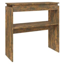 Berkfield Home Console Table Smoked Oak 80x30x80 cm Engineered Wood in Brown - Size: 80 x 30 x 80 cm