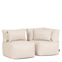 icon 2pcs Noa Bean Bag, 1x Corner, 1x Recliner, Outdoor Woven Natural - thumbnail 3