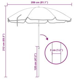 Berkfield Home Beach Parasol with Aluminium Pole Blue & White 240 cm - thumbnail 8
