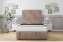 "Comfort Beds Paris Naples Bed Frame - 50"" Upholstered Headboard in Light Brown - Size: King" - thumbnail 2