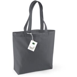 Westford Mill Premium Cotton Tote Bag in Dark Grey - thumbnail 3