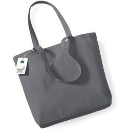 Westford Mill Premium Cotton Tote Bag in Dark Grey - thumbnail 2