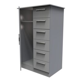 Ready Assembled 2 U Trent 1 Door 5 Drawer Kids Robe (Ready Assembled) in Dark Grey - Size: Large - thumbnail 6