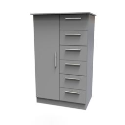 Ready Assembled 2 U Trent 1 Door 5 Drawer Kids Robe (Ready Assembled) in Dark Grey - Size: Large - thumbnail 4