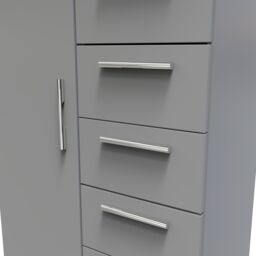 Ready Assembled 2 U Trent 1 Door 5 Drawer Kids Robe (Ready Assembled) in Dark Grey - Size: Large - thumbnail 5