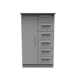 Ready Assembled 2 U Trent 1 Door 5 Drawer Kids Robe (Ready Assembled) in Dark Grey - Size: Large - thumbnail 2