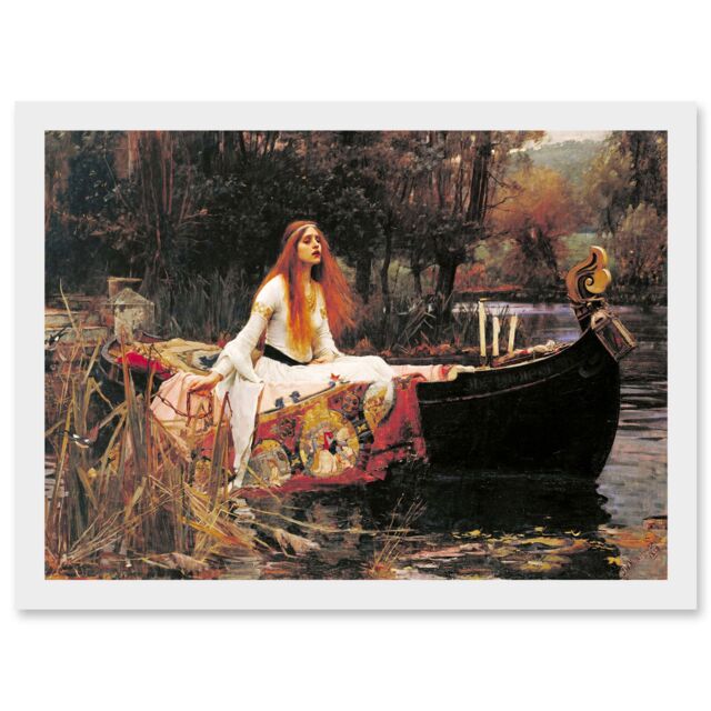 Artery8 John William Waterhouse The Lady Of Shalott Painting 1888 Artwork Framed Wall Art Print A4 in White - image 1