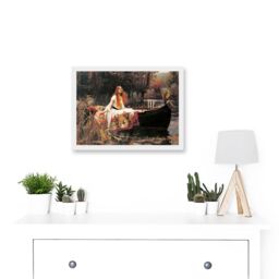 Artery8 John William Waterhouse The Lady Of Shalott Painting 1888 Artwork Framed Wall Art Print A4 in White - thumbnail 2