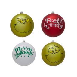 Garden Greatness Set Of 4 Giant Hanging Grinch Baubles in Green - Size: 1 Pack - thumbnail 2