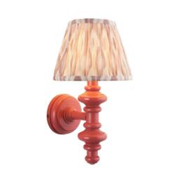 Netlighting Carnaby Pink Wall Light Fabric Ikat Shade 20cm B22 - thumbnail 1