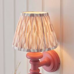 Netlighting Carnaby Pink Wall Light Fabric Ikat Shade 20cm B22 - thumbnail 3