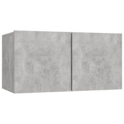 Berkfield Home 4 Piece TV Cabinet Set Concrete Grey Engineered Wood - thumbnail 4