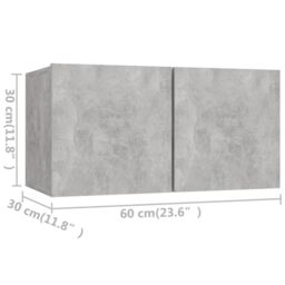Berkfield Home 4 Piece TV Cabinet Set Concrete Grey Engineered Wood - thumbnail 6