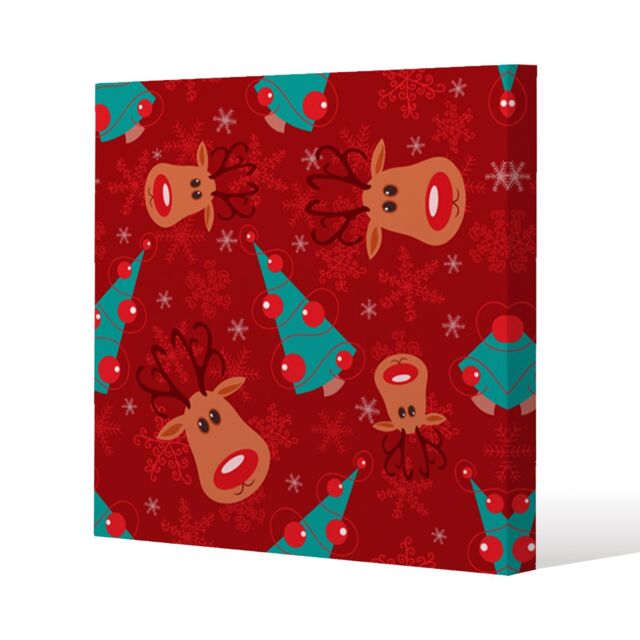 Benjamin Tate Design Reindeer & tree pattern (canvas) / 61 x 61 x 4cm in Natural - Size: 61 x 61 x 4 cm - image 1