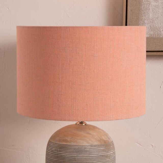 Ruma Dusky Pink Linen Cylinder Shade For Floor Lamp - Size: 18 inches - image 1