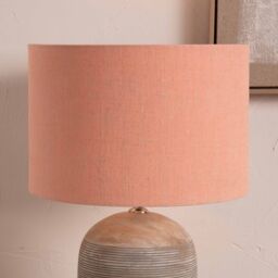 Ruma Dusky Pink Linen Cylinder Shade For Floor Lamp - Size: 18 inches