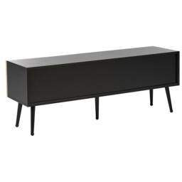 Wyld and Coco TV Stand - Black MDF Frame Rubberwood Doors Iron Legs in Brown - thumbnail 6